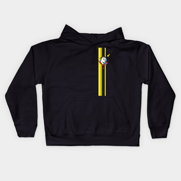 MADMAN Q.T. Racing Stripe Kids Hoodie by MICHAEL ALLRED